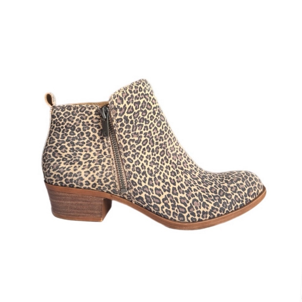 Lucky Brand Leopard Print Basel Ankle Boots Booties